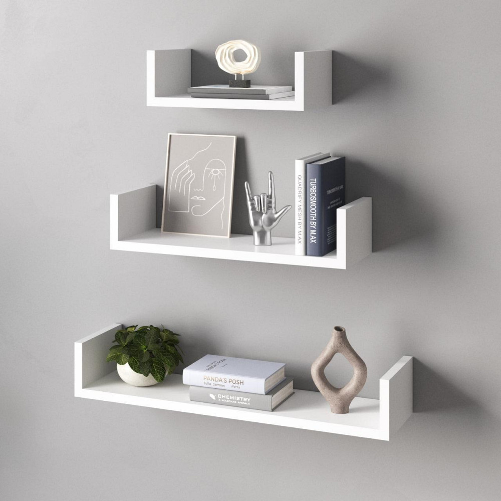 Полки настенные VAYS M-37, набор из 3 навесных полок из ЛДСП - для дома, офиса, гостиной Львов - изображение 1