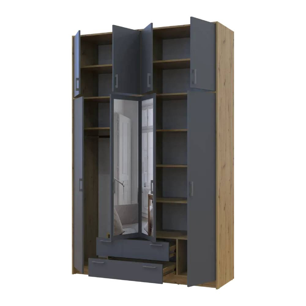 Антресоль высокая Doros Ронди Дуб Артизан/Графит 4 ДСП 160х52х65 (DRS-011907) Днепр - изображение 7