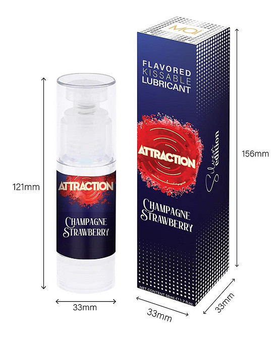 Оральный лубрикант на водной основе с ароматом шампанского и клубники Mai - Attraction Flavored Kissable Sex Aura Киев - изображение 5
