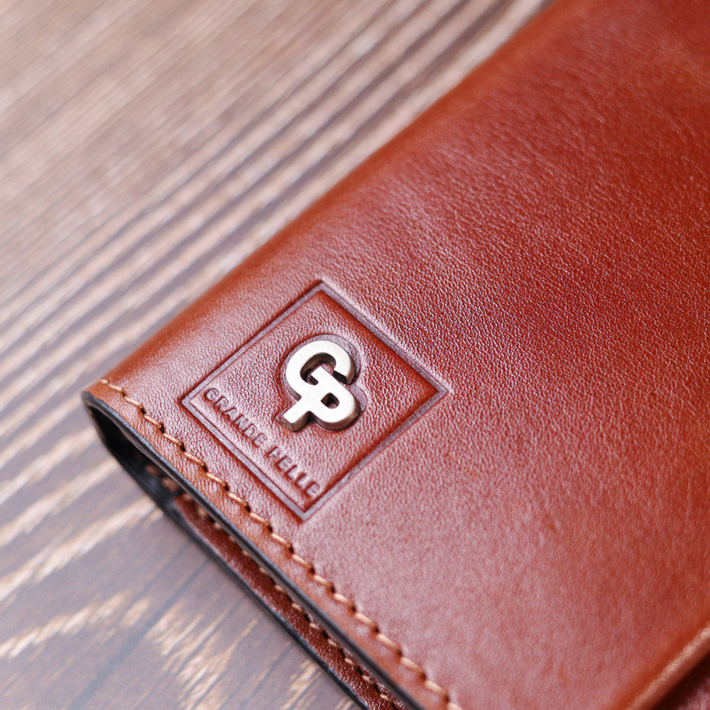 Барсетка из гладкой кожи Grande Pelle 11421 Коричневый Киев - изображение 10