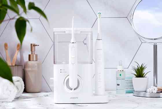 Іригатор ARDESTO стаціонарний+електрична зубна щітка, чаша 600 мл, від мережі , 3 насадки, білий Київ