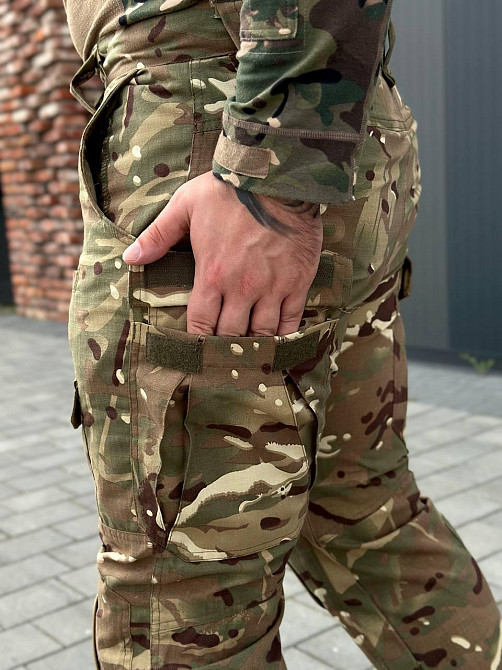 Тактичні чоловічі штурмові штани мультикам з наколінниками , літні військові штани Львів - фото 7