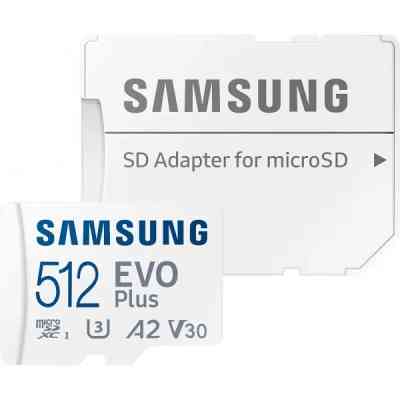 Карта памяти Samsung 512 GB microSDXC Class 10 UHS-I U3 V30 A2 EVO Plus+SD Adapte (MB-MC512SA/EU) Винница