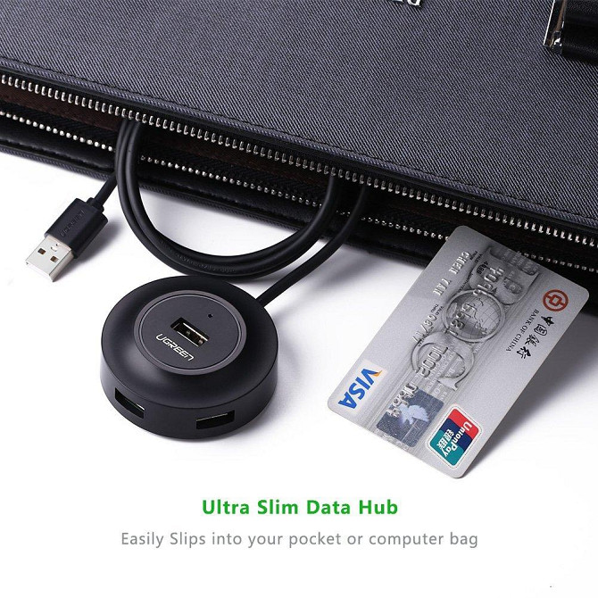 USB хаб/концентратор/розгалужувач Ugreen на 4 USB 2.0 порти CR106 (Чорний) Миколаїв - фото 5