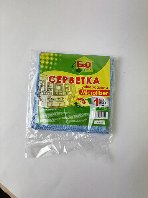 Серветка з мікрофібри універсальна 1 шт. TM Eco Plus 30*30 см Гостомель - фото 1