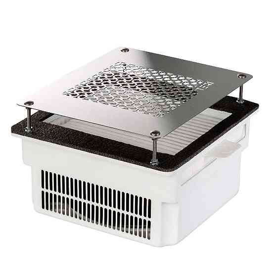 Встраиваемая маникюрная вытяжка Teri Turbo белая (решетка металлик) Киев