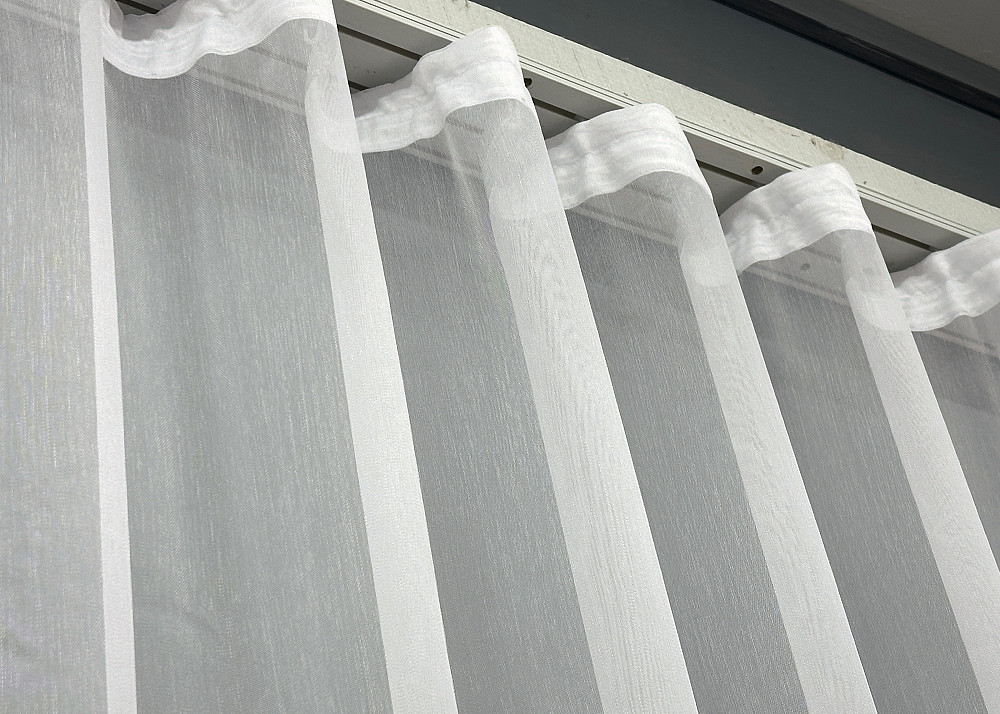 Тюль бамбук с вышивкой и бархатом цвет белый с серым 1811т Киев - изображение 7