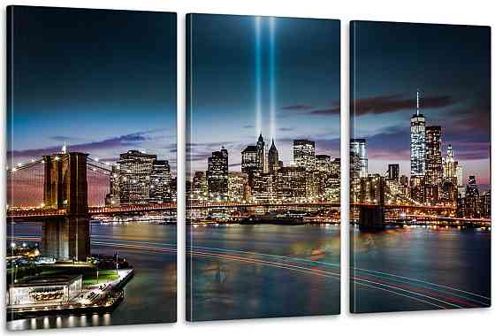 Модульная картина в гостиную / спальню  Місто в ночі   ART-224_3A 100х150 см Киев