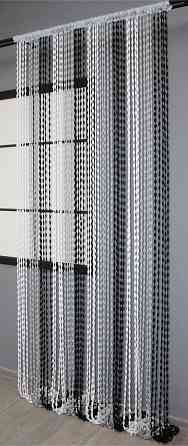 Штори-нитки Шиніл з люрексом 300х300 см Білий із сіро-чорним (61-041) Київ