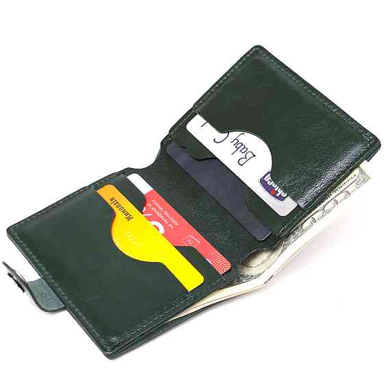 Практичное кожаное портмоне Зеленый (SHVIGEL) Киев