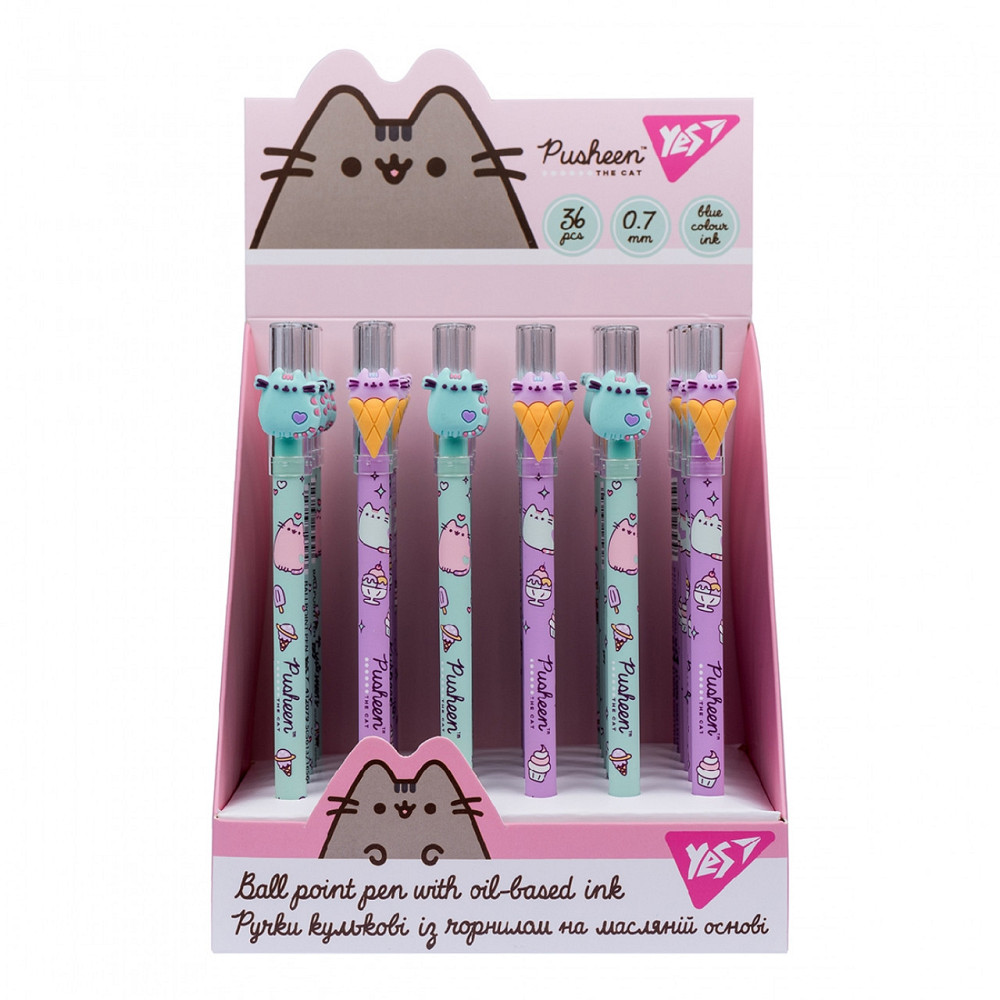 Ручка олійна "Yes" Pusheen 0,7 мм. синя, 412079, шт Київ - фото 1