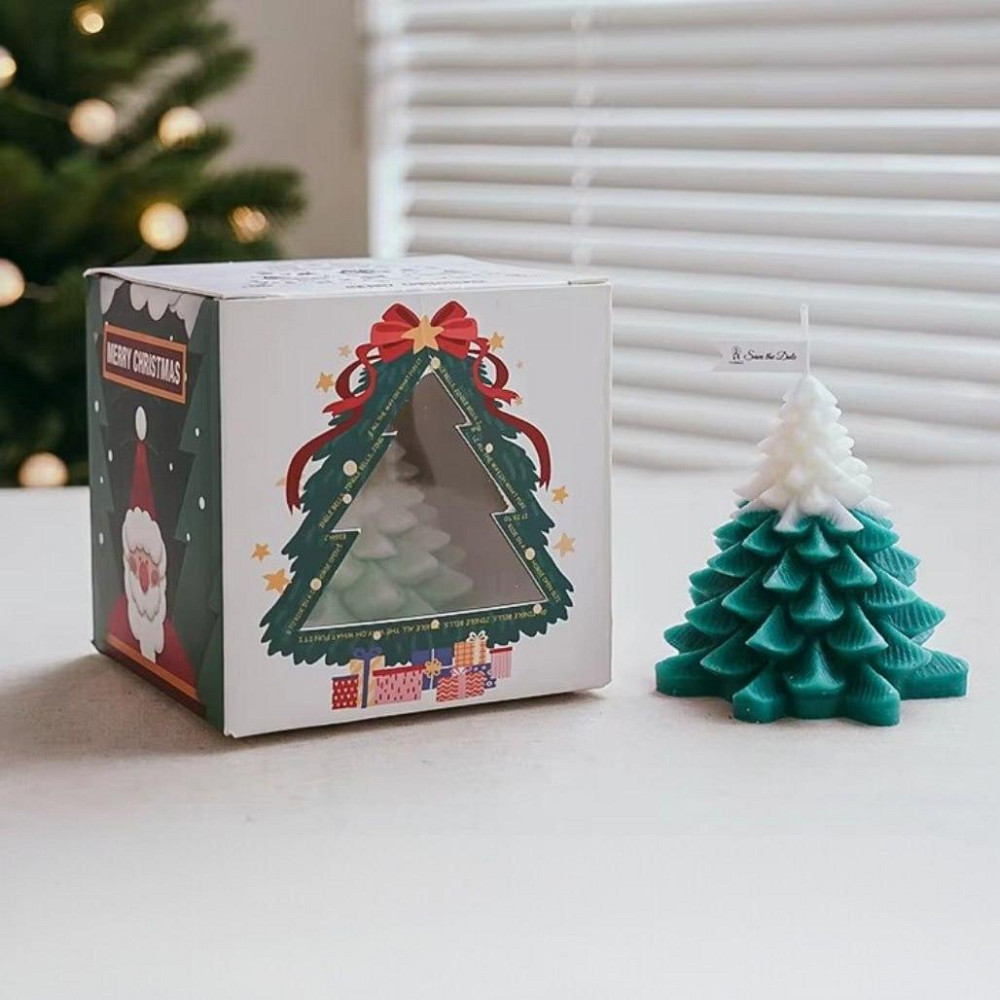 Свічка "Ялинка" ручної роботи в темно-зеленому кольорі Кам'янець-Подільський - фото 2