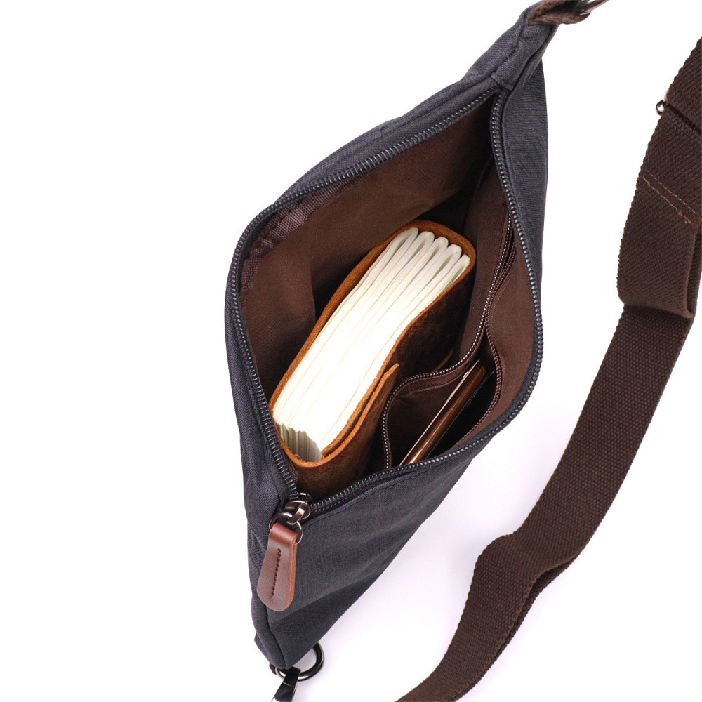 Сумка через плече для чоловіків з текстилю Vintage 22196 Чорний Київ - фото 6