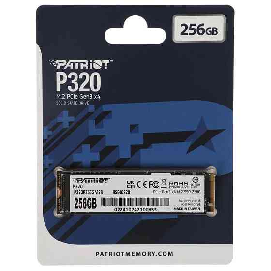Накопичувач SSD M.2 Patriot P320 256GB NVMe 2280 Gen3.0 x4 3D TLC Киев