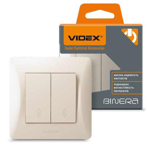 BINERA крем Вимикач внутрішній прохідний 2кл Videx Житомир