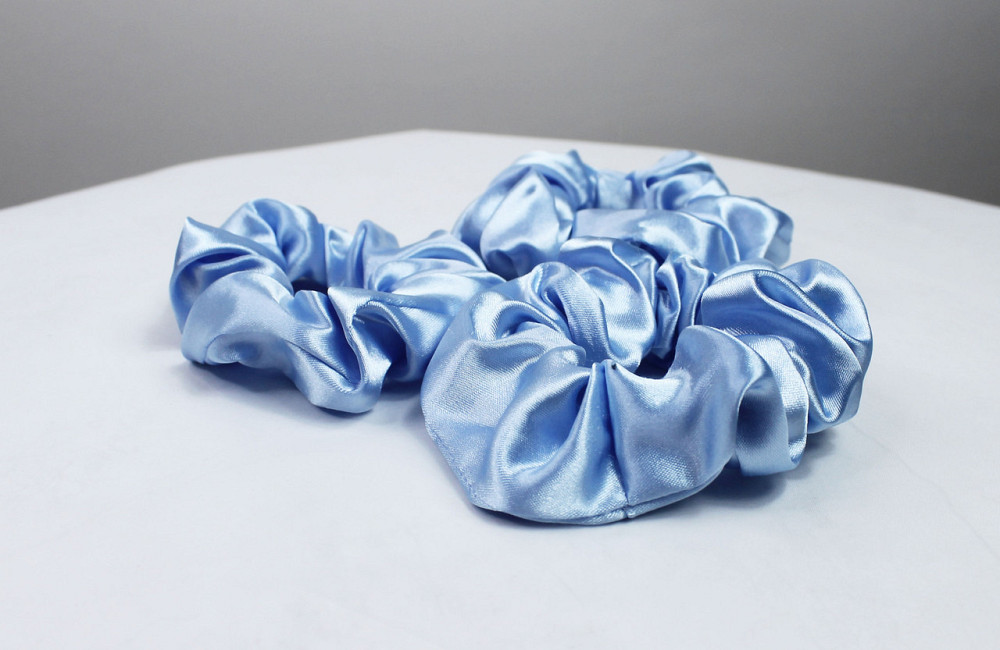 Резинки для волосся дитячі атласні Блакитний Харків - фото 2