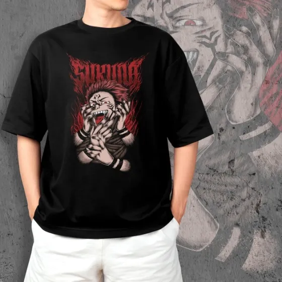 Футболка чоловіча з  принтом Магическая битва Сукуна Розмір 48 Anime0019 Дніпро