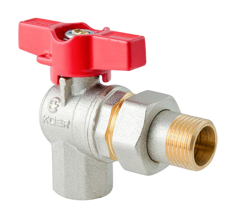 Кран з американкою кутовий KOER EXTREME KE.228-15 - 1/2" ручка "метелик" червона (KR5763) Київ - фото 1