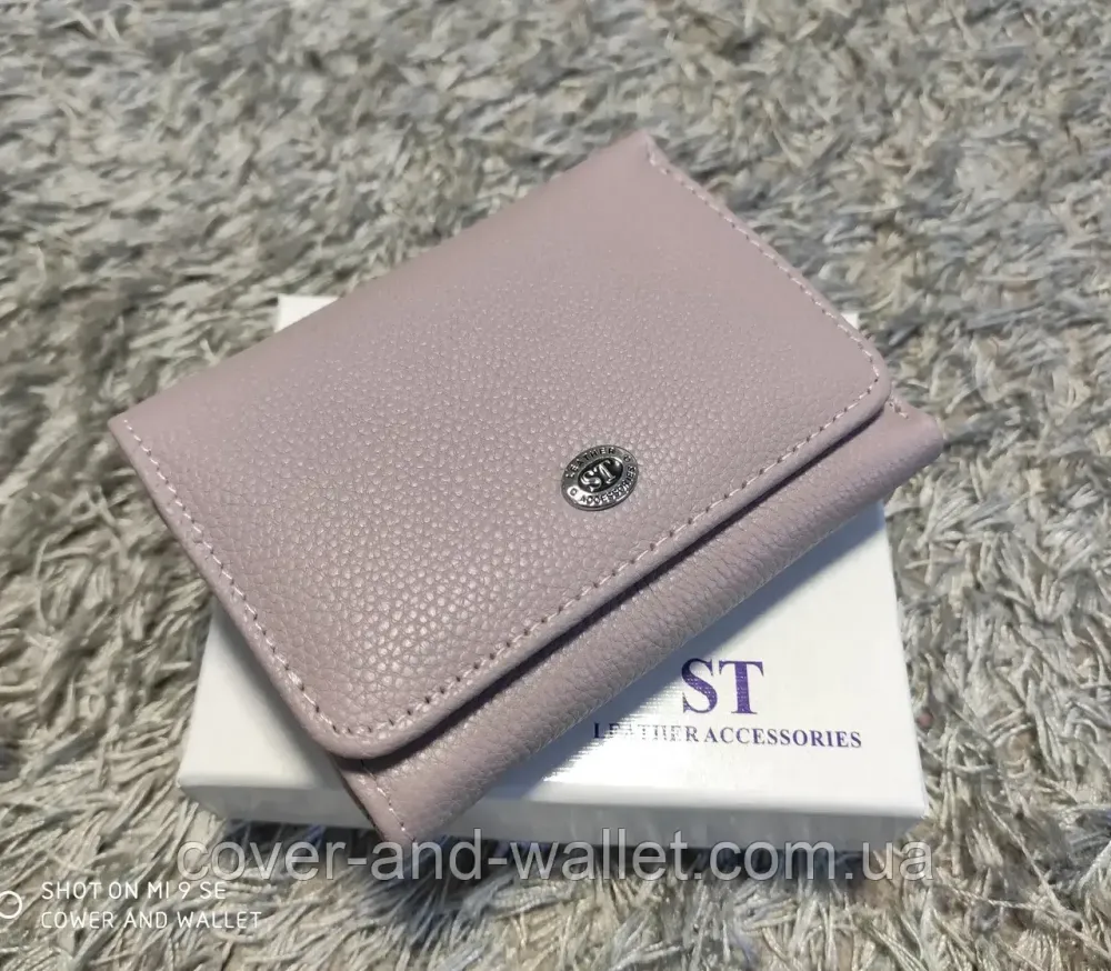 Темно-розовый женский кожаный кошелек на магнитах маленького размера ST 403-1 Киев - изображение 1