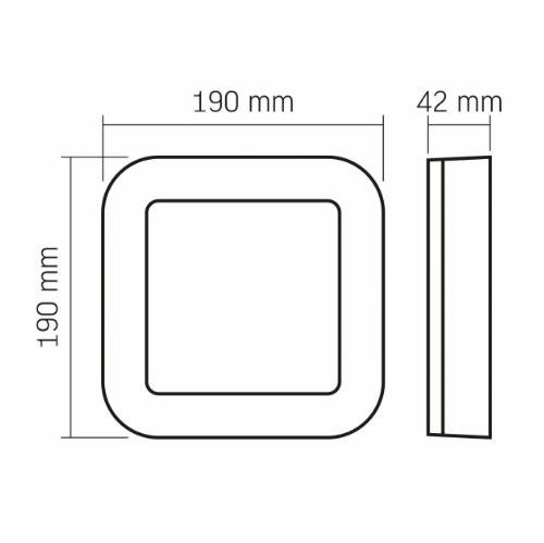 LED Світильник 15W 5000К 220V квадратний чорний ART VL-BHFS-155B Videx Житомир