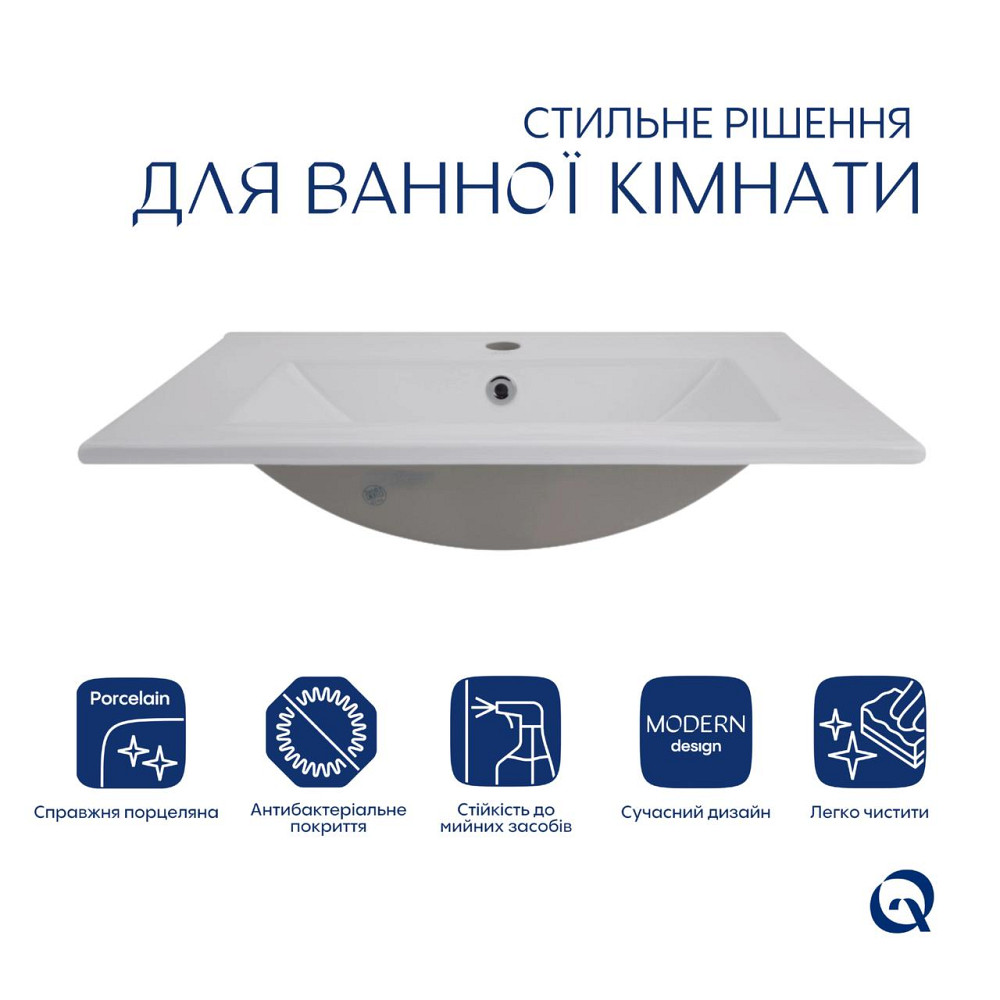 Раковина Qtap Albatross 620х460х180 White без донного клапана QT01113060CW1 Київ - фото 9