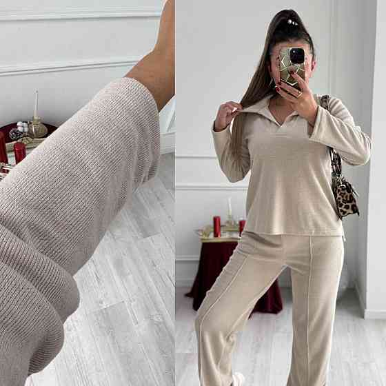 Жіночий базовий в'язаний костюм-двійка з ангори Таш, 50/52 Одеса