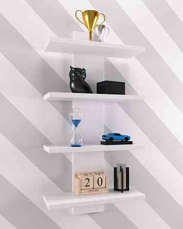 Полиця навісна ПН-5, Білий, 350/140/700 Львів