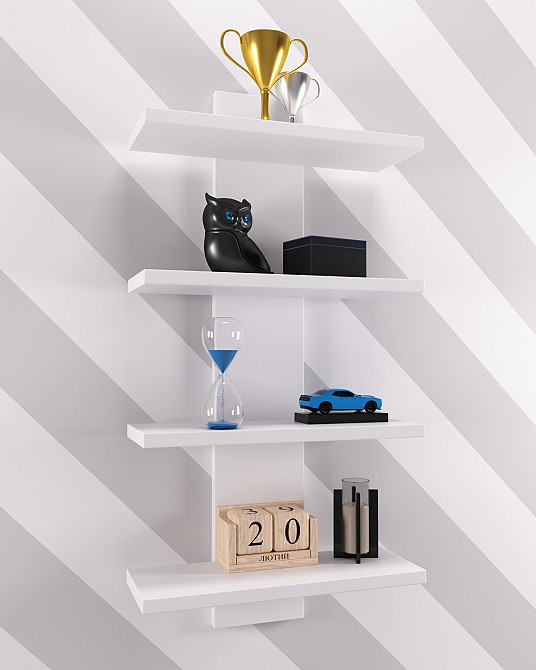 Полиця навісна ПН-5, Білий, 350/140/700 Львів - фото 3