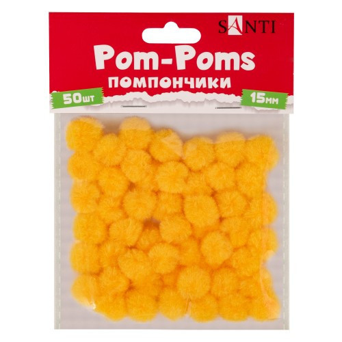 Помпони "SANTI", жовті, d-15мм, 50шт./уп, шт Київ - фото 1
