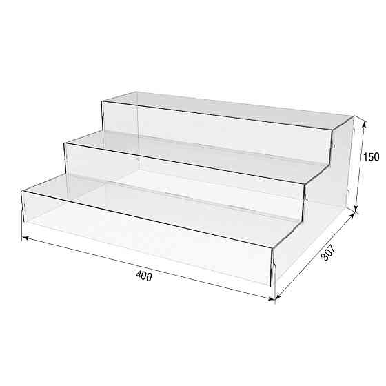 Товарна горка EKOSTAR на 3 сходинки з акрилу 400x300x150 2 мм Київ