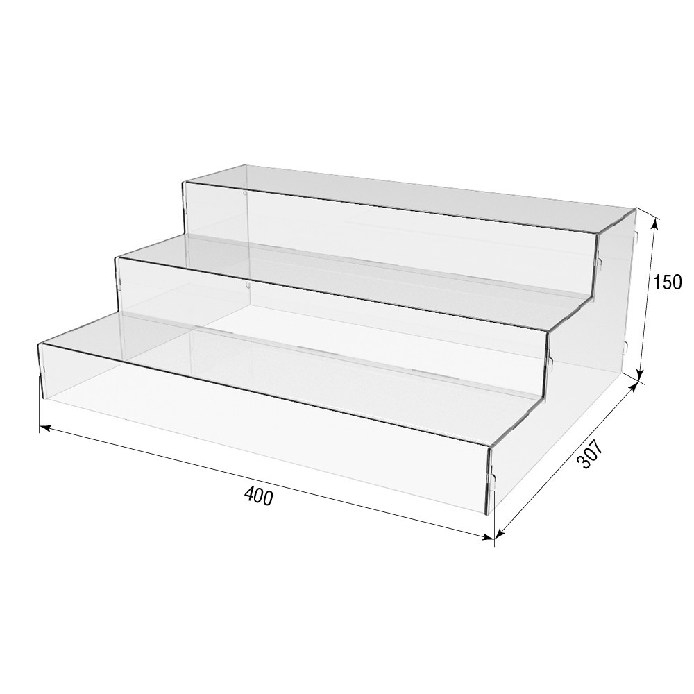 Товарна горка EKOSTAR на 3 сходинки з акрилу 400x300x150 2 мм Київ - фото 3