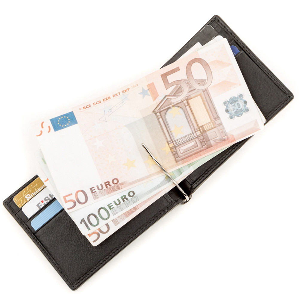 Затискач для грошей з натуральної шкіри морського ската Чорний (STINGRAY LEATHER) Київ - фото 7