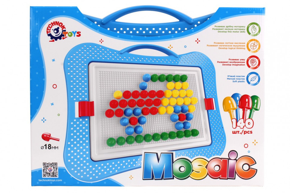 Дитяча розвиваюча мозаїка 3381TXK, 140 фішок Вінниця - фото 1