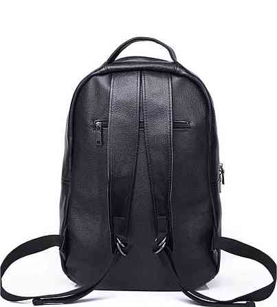 Міський чоловічий рюкзак шкіряний чорний Tiding Bag B2-03555A Кам'янське