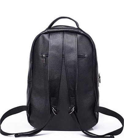 Городской мужской кожаный рюкзак черный Tiding Bag B2-03555A Каменское - изображение 2