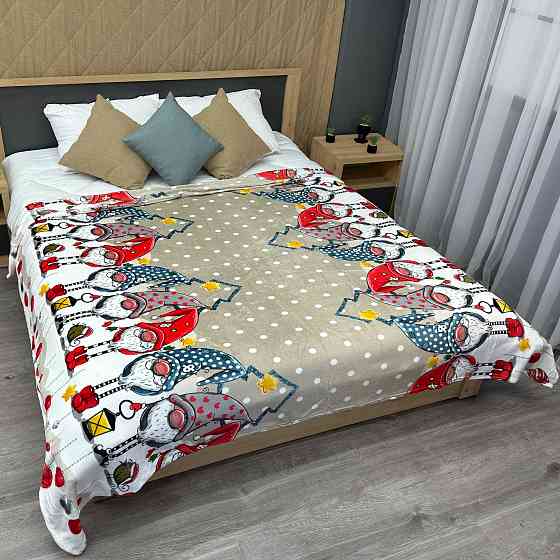 Плед-покрывало 200х230 см с рождественским принтом Разноцветный (87-320) Киев