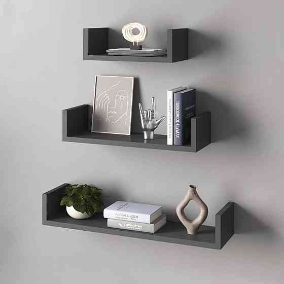 Полки настенные VAYS M-37, набор из 3 навесных полок из ЛДСП - для дома, офиса, гостиной Львов