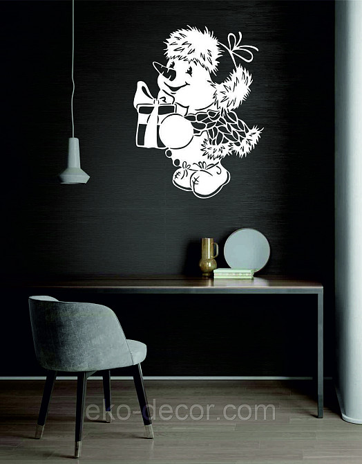 Декоративное настенное Панно «Снеговик», Декор на стену 110*83 см, Белый Киев - изображение 5