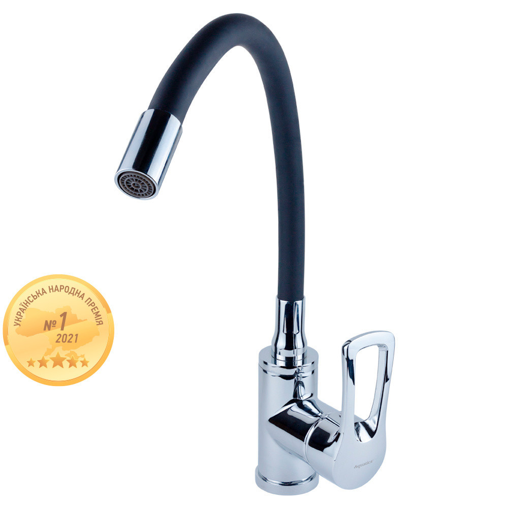 Змішувач ML Ø40 для кухні гусак силіконовий на гайці AQUATICA ML-4B544C (9746130) Київ - фото 1