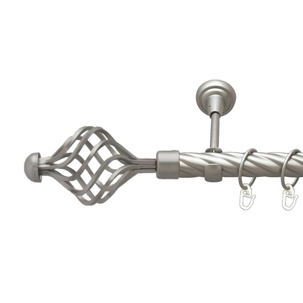 Карниз Orvit Арезо металевий однорядний відкритий скручена труба кільце металеве Сатин 25 мм 240 см (00-00023386) Львів - фото 1