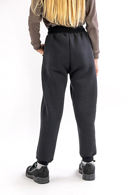 Детские теплые штаны, черные Крохатушка одяг 146 Киев - изображение 4