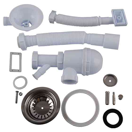 Сифон OPTIMUM 31/2″*40 для мийки з відведенням для прал маш, з прямокутним гнучким переливом та гнучкою трубою 40х40/50 OPTI  27343 Тернополь