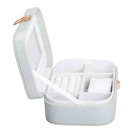 Скринька для прикрас з еко шкіри 15×10×5 см із дзеркалом органайзер для ювелірних виробів HP-5-33TU Київ