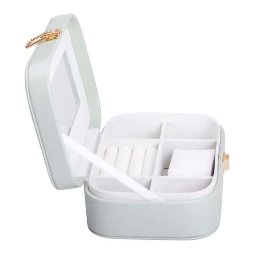 Скринька для прикрас з еко шкіри 15×10×5 см із дзеркалом органайзер для ювелірних виробів HP-5-33TU Київ - фото 3