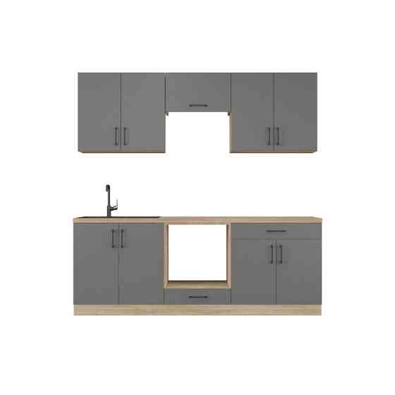 Кухня модульна Эверест Оптима набор №8 Графит 2,2 м (без столешницы) (DTM-5722) Львов