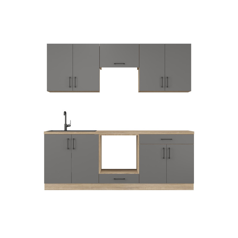 Кухня модульна Эверест Оптима набор №8 Графит 2,2 м (без столешницы) (DTM-5722) Львов - изображение 2