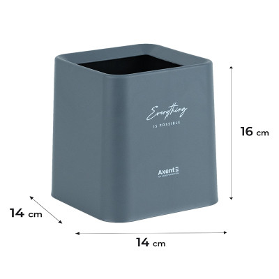 Кошик для паперів Axent Настільний контейнер для сміття, квадратний, сірий (2132-03-A) Вінниця - фото 3