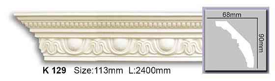 Карниз с орнаментом полиуретановый Harmony K 129 Днепр