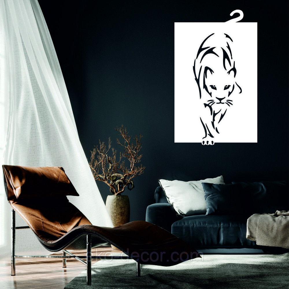 Декоративное настенное Панно «Пантера», Декор на стену 50*30 см, Белый Киев - изображение 1