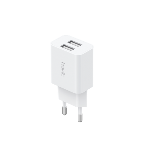 Зарядний пристрій мережевий 2USB 2,1А білий Havit HV-UC1004 Житомир - фото 1